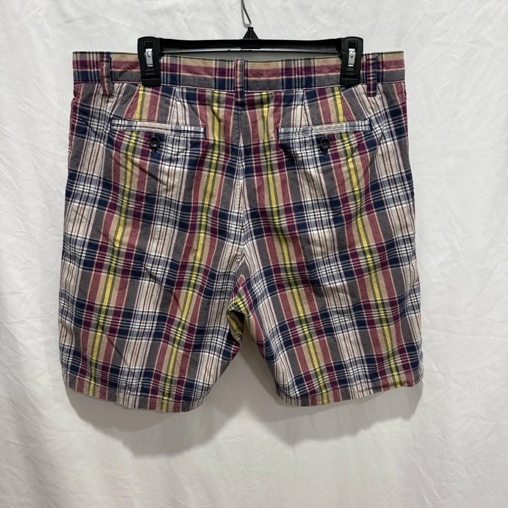 Preppy‎ Plaid Cotton Flat Front Tailored Casual Mens Shorts 36 Banana Republic